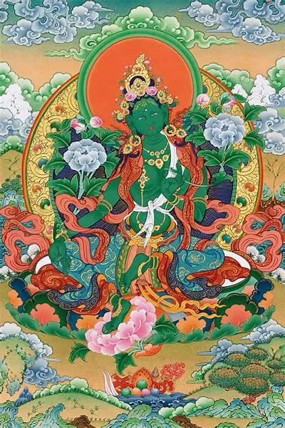 Green Tara thangka